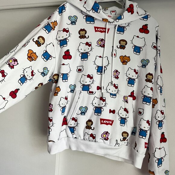Levi's® X Hello Kitty Unbasic Hoodie Size S  White Limited Edition Collection - Picture 3 of 16